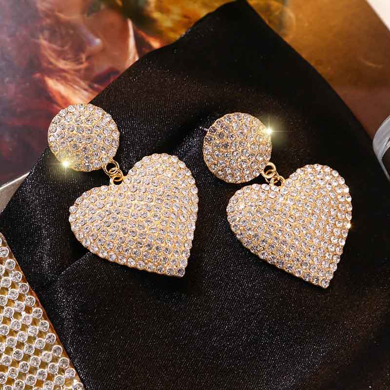 Aretes de corazón, perlas, bañados en oro o plata