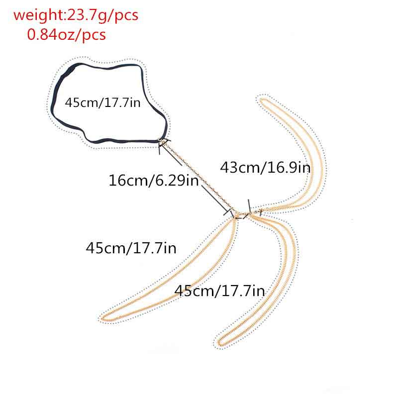 Cadena para muslos multicapas con estilo de hueso de serpiente