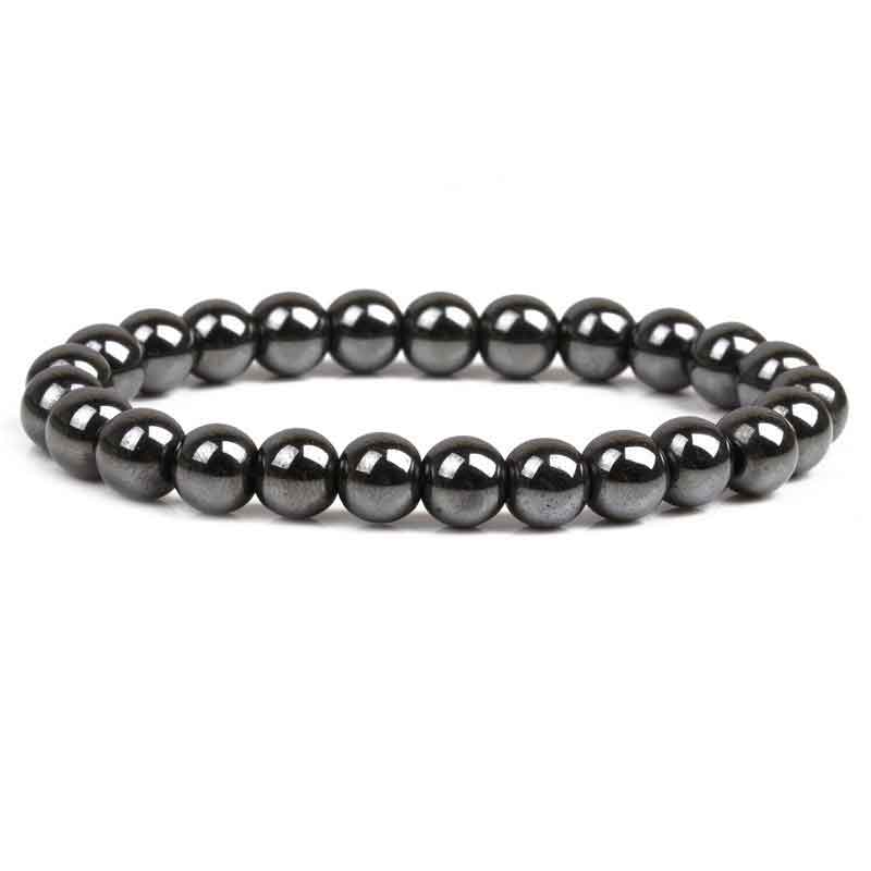 Pulsera de cuentas elásticas de hematita negra