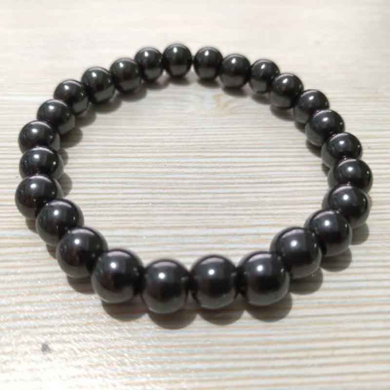 Pulsera de cuentas elásticas de hematita negra