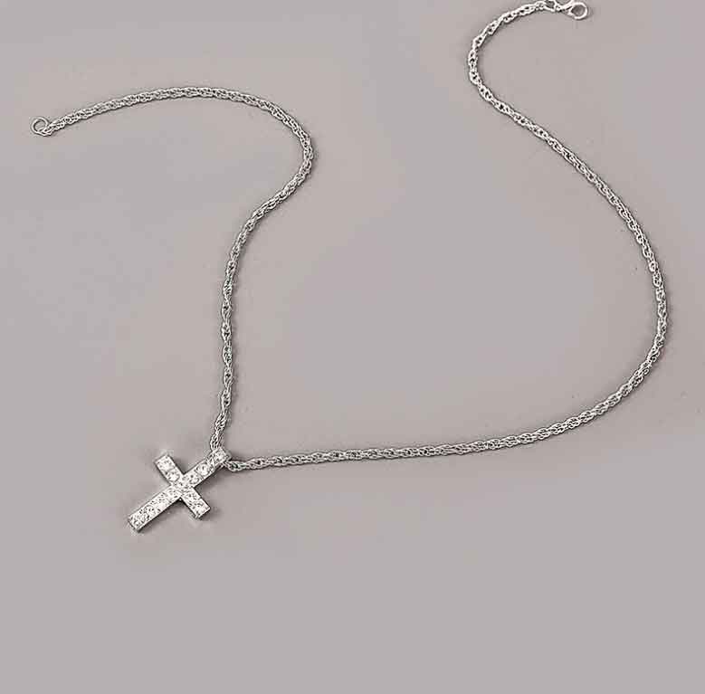 Cadena en cruz con imitaciones de diamante unisex