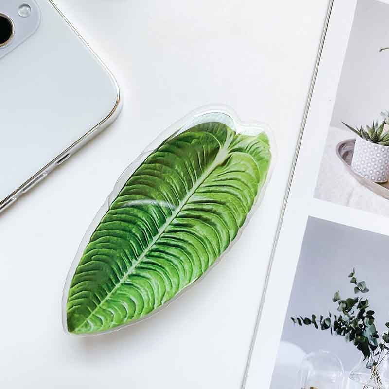 Soporte de mano en forma de hoja para teléfonos