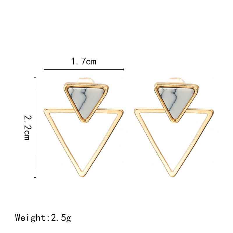 Pendientes dorados triangulares - Imagen 3
