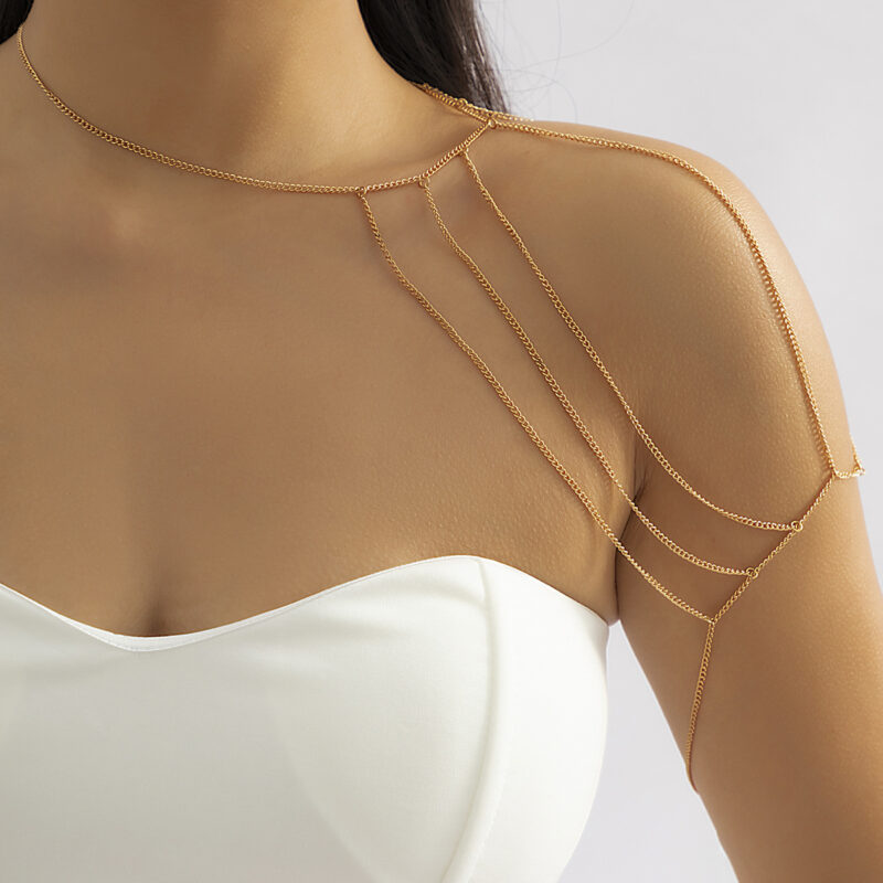 Cadena de cuello y hombros, dorado y plata