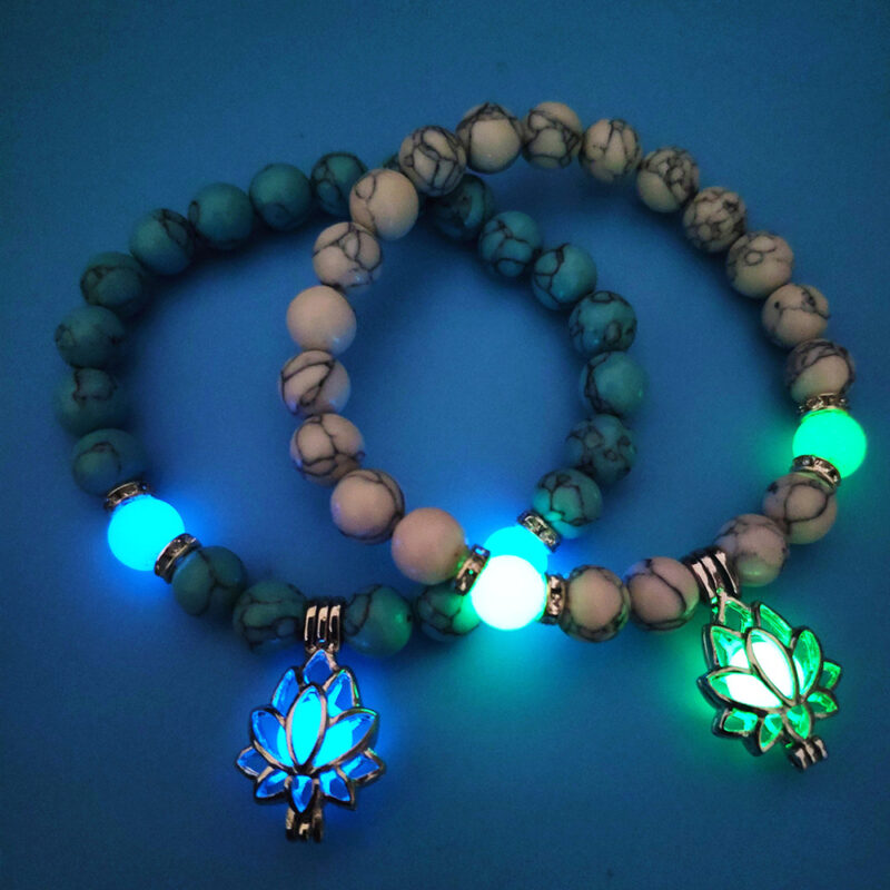 Pulsera de piedra natural fluorescente