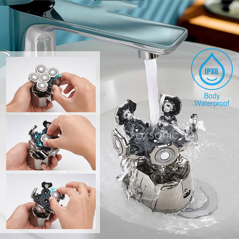 Máquina de afeitar eléctrica, 6 en uno de seis cuchillas - Imagen 3