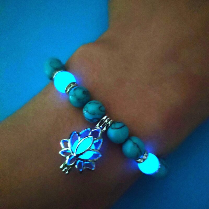 Pulsera de piedra natural fluorescente