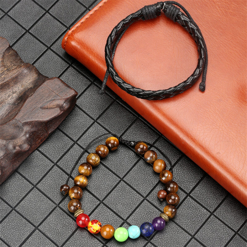 Conjunto de 2 pulseras y reloj para hombre