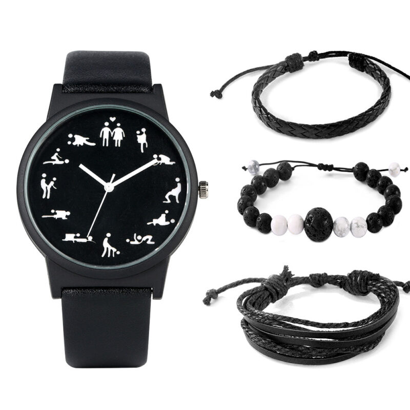 Conjunto para hombre de reloj y 4 pulseras