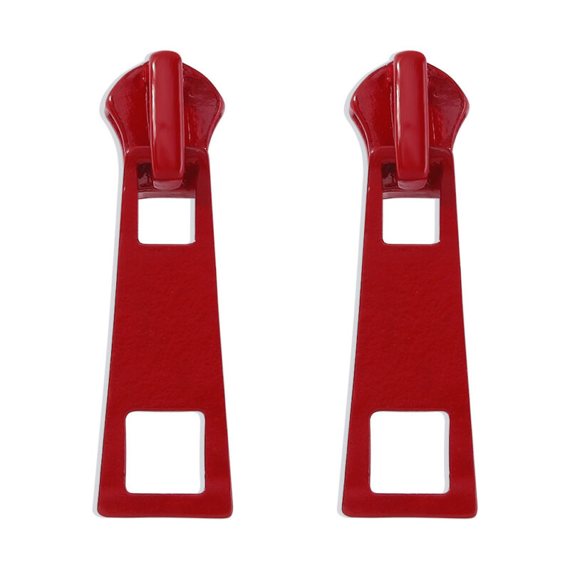 Pendientes estilo tiradores, cremallera