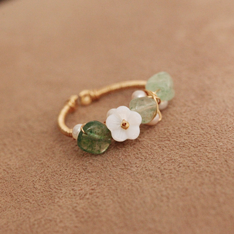 Anillo de flor de punto de piedra - Imagen 4