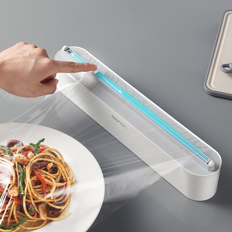Dispensador de envoltura para alimentos con sistema de corte
