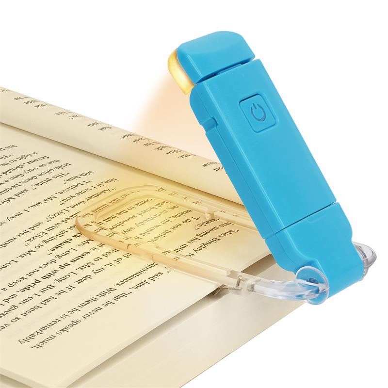 Luz LED USB recargable para lectura de libros, brillo ajustable y clip de protección para los ojos - Imagen 7