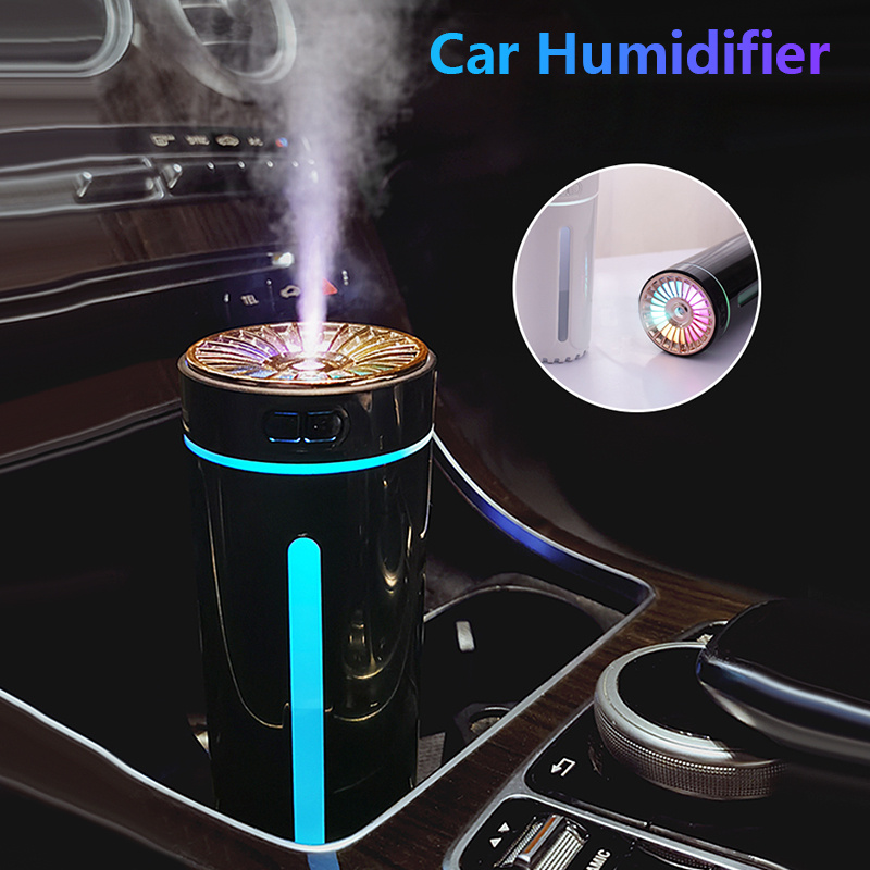 Humidificador de aire inalámbrico, luces coloridas, silencioso, ultrasónico, difusor de niebla USB, purificador, 800mAh, recargable, generador de niebla fría para coche