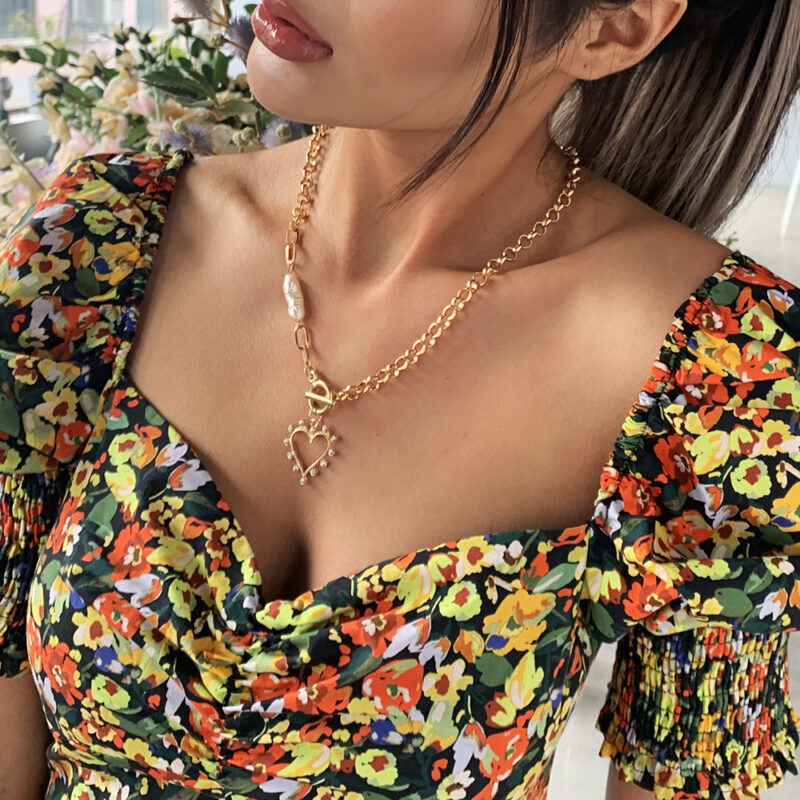 Collar con colgante de cristal de amor