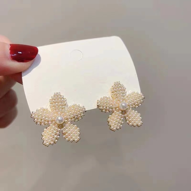 Pendientes de perlas en forma de flor, estrella de mar y de piñas - Imagen 8