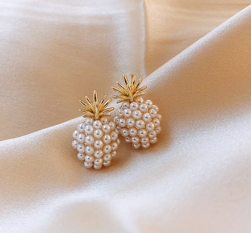 Pendientes de perlas en forma de flor, estrella de mar y de piñas