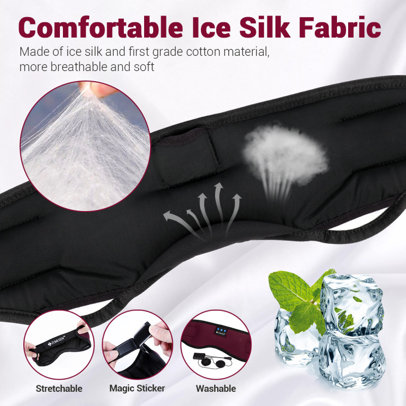 Máscara protectora para dormir con auriculares y Bluetooth 5.2