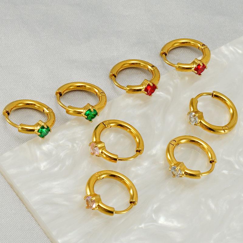 Pendientes de clip para mujer en acero inoxidable chapados