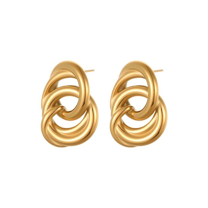 Pendientes de botón de oro NMSE-J713-1